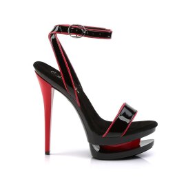 Pleaser Sandalette BLONDIE-631-2 Schwarz Rot EU-35 / US-5