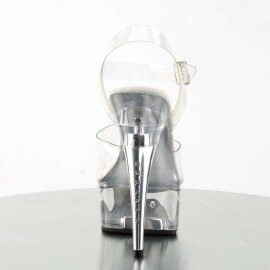 Pleaser Sandalette CAPTIVA-608 Transparent Silber EU-35 / US-5