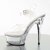 Pleaser Sandalette CAPTIVA-608 Transparent Silber EU-35 / US-5