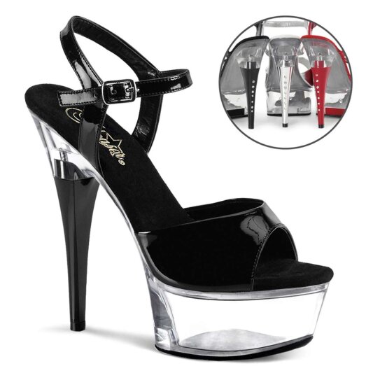 Pleaser Sandalette CAPTIVA-609 Schwarz Transparent EU-42 / US-12