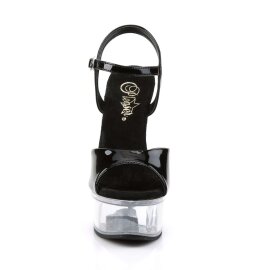 Pleaser Sandalette CAPTIVA-609 Schwarz Transparent EU-35 / US-5