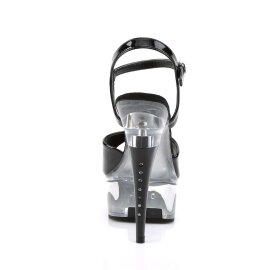 Pleaser Sandalette CAPTIVA-609 Schwarz Transparent EU-35 / US-5