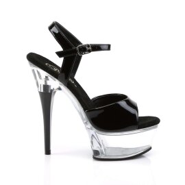 Pleaser Sandalette CAPTIVA-609 Schwarz Transparent EU-35 / US-5