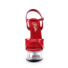 Pleaser Sandalette CAPTIVA-609 Transparent Rot EU-35 / US-5