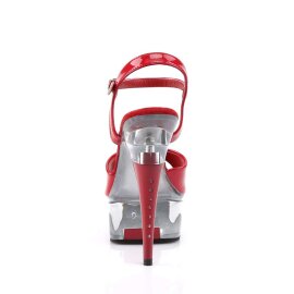 Pleaser Sandalette CAPTIVA-609 Transparent Rot EU-35 / US-5
