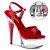 Pleaser Sandalette CAPTIVA-609 Transparent Rot EU-35 / US-5