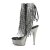 Pleaser Stiefelette DELIGHT-1017RSF Transparent Silber-Schwarz Chrom EU-35 / US-5