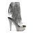 Pleaser Stiefelette DELIGHT-1017RSF Transparent Silber-Schwarz Chrom EU-35 / US-5