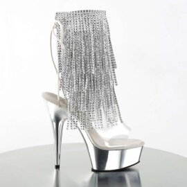 Pleaser Stiefelette DELIGHT-1017RSF Transparent Silber Chrom EU-40 / US-10