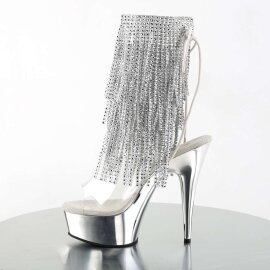 Pleaser Stiefelette DELIGHT-1017RSF Transparent Silber Chrom EU-41 / US-11