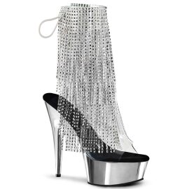 Pleaser Stiefelette DELIGHT-1017RSF Transparent Silber...