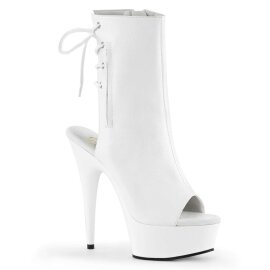 Pleaser Stiefelette DELIGHT-1018 Weiß EU-42 / US-12