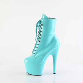 Pleaser ADORE-1020 Plateau Stiefeletten Lack Türkis