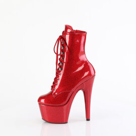 Pleaser ADORE-1020GP Plateau Stiefeletten Lack Glitter Rot