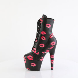 Pleaser ADORE-1020KISSES Plateau Stiefeletten Kunstleder Schwarz