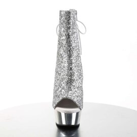 Pleaser Stiefelette DELIGHT-1018G Silber Glitter Chrom EU-35 / US-5