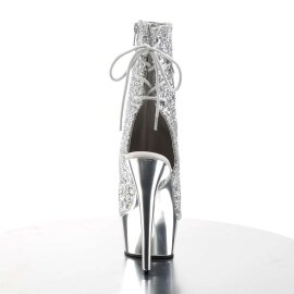 Pleaser Stiefelette DELIGHT-1018G Silber Glitter Chrom EU-35 / US-5