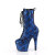 Pleaser ADORE-1040SPF Plateau Stiefeletten Stoff Metallic Snakeprint Blau