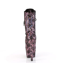 Pleaser ADORE-1040SPF Plateau Stiefeletten Stoff Holograma Metallic Pink Bunt