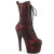 Pleaser ADORE-1040SPF Plateau Stiefeletten Stoff Metallic Snakeprint Rot