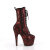 Pleaser ADORE-1040SPF Plateau Stiefeletten Stoff Metallic Snakeprint Rot