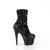Pleaser ADORE-1042SQ Plateau Stiefeletten Pailetten Schwarz