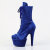 Pleaser ADORE-1045VEL Plateau Stiefeletten Samt Blau