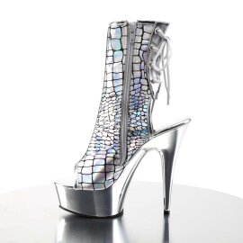 Pleaser Stiefelette DELIGHT-1018HG Silber Hologram Chrom EU-35 / US-5