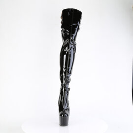 Pleaser ADORE-3055 Plateau Overknee Stiefel Lack Schwarz