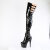 Pleaser ADORE-3055 Plateau Overknee Stiefel Lack Schwarz