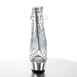 Pleaser Stiefelette DELIGHT-1018HG Silber Hologram Chrom...