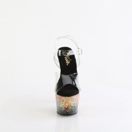 Pleaser ADORE-708SS Plateau Sandaletten Clear Glitter Pink