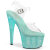 Pleaser BEJEWELED-708RRS Plateau Sandaletten Clear Strass Türkis