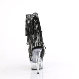 Pleaser DELIGHT-1017RSF Plateau Stiefeletten Clear Strass Schwarz