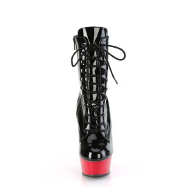 Pleaser DELIGHT-1020 Plateau Stiefeletten Lack Schwarz