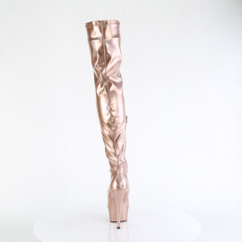Pleaser DELIGHT-3000HWR Plateau Overknee Stiefel Holograma Kunstleder Gold