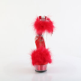 Pleaser DELIGHT-624F Plateau Sandaletten Clear Rot