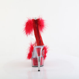 Pleaser DELIGHT-624F Plateau Sandaletten Clear Rot