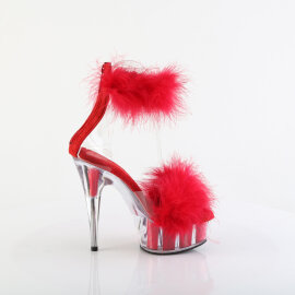 Pleaser DELIGHT-624F Plateau Sandaletten Clear Rot