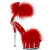 Pleaser DELIGHT-624F Plateau Sandaletten Clear Rot