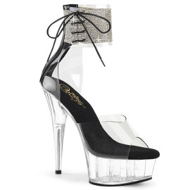 Pleaser DELIGHT-624RS Plateau Sandaletten Clear Strass...