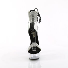 Pleaser DELIGHT-627RS Plateau Sandaletten Clear Strass...