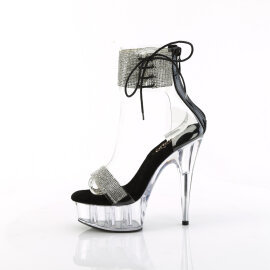 Pleaser DELIGHT-627RS Plateau Sandaletten Clear Strass Transparent
