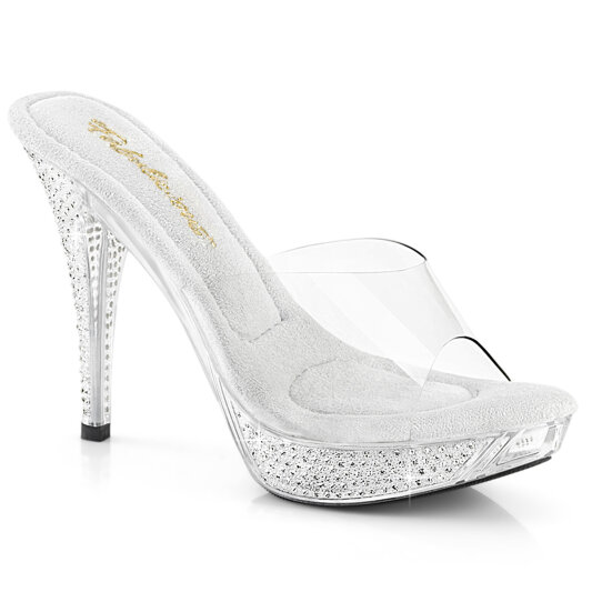 Fabulicious ELEGANT-401 Plateau Pantoletten Clear