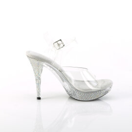 Fabulicious ELEGANT-408ABRS Plateau Sandaletten Clear Strass Transparent