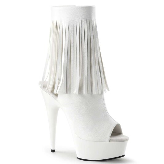Pleaser Stiefelette DELIGHT-1019 Weiß EU-41 / US-11