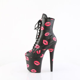 Pleaser FLAMINGO-1020KISSES Plateau Stiefeletten Kunstleder Schwarz