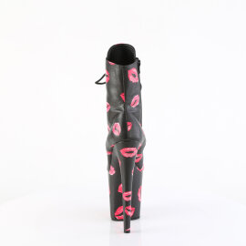 Pleaser FLAMINGO-1020KISSES Plateau Stiefeletten Kunstleder Schwarz