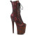 Pleaser FLAMINGO-1040SPF Plateau Stiefeletten Stoff Metallic Snakeprint Rot