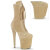 Pleaser FLAMINGO-1045VEL Plateau Stiefeletten Samt Beige